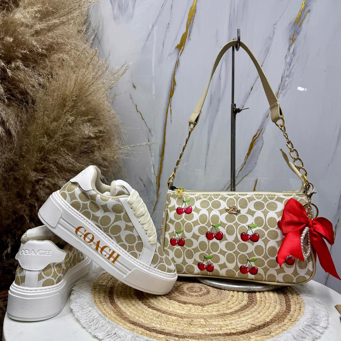 Combo Tenis + Bolso Baguette Cereza