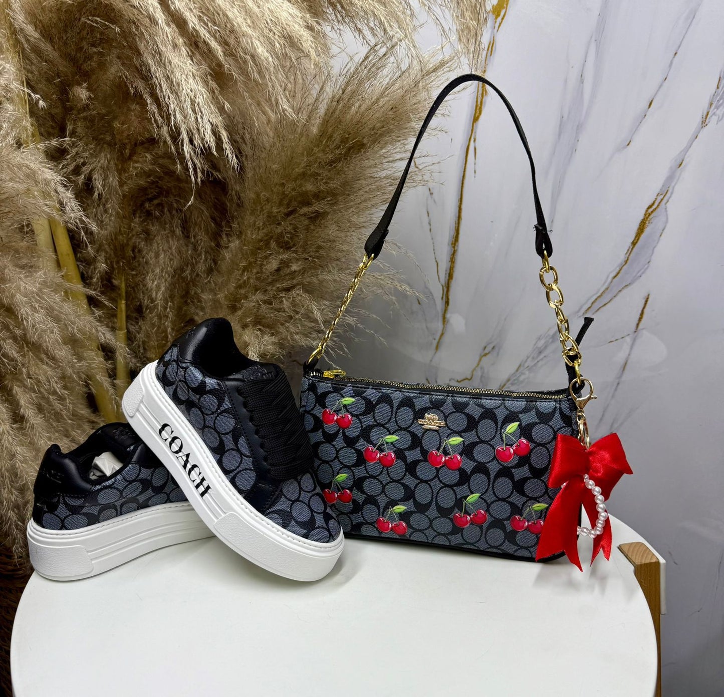 Combo Tenis + Bolso Baguette Cereza